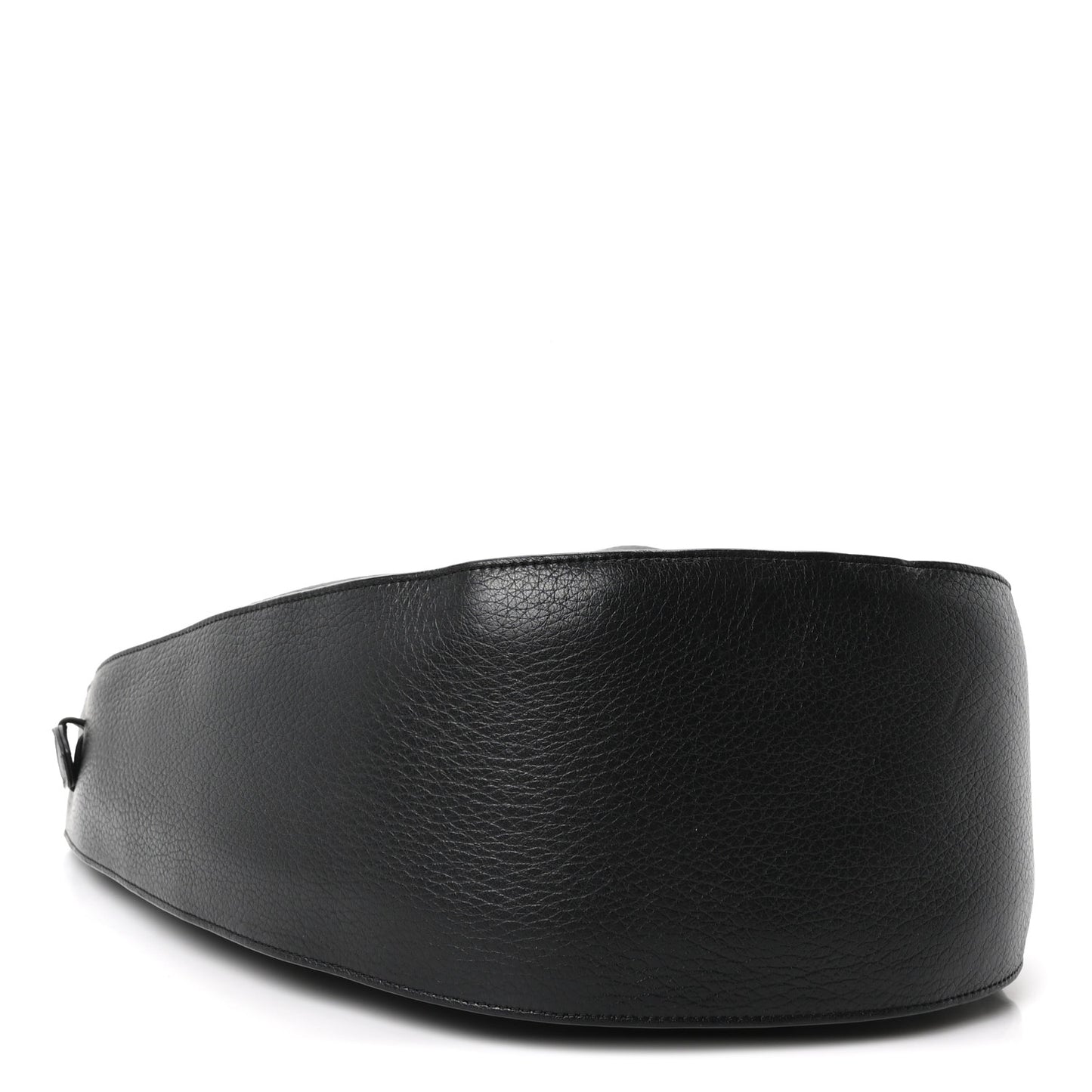 Grained Calfskin Drawstring Pouch Black