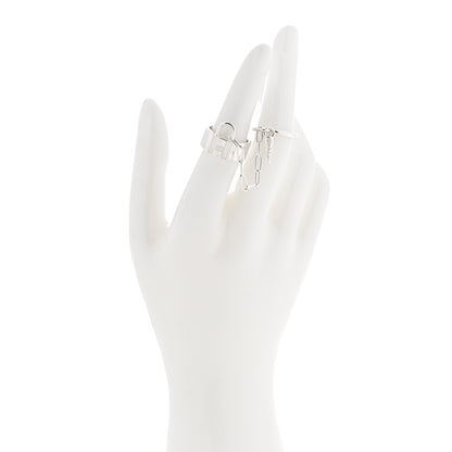 Hermes Sterling Silver Alpha Kelly Double Ring 52 6 2 of 8