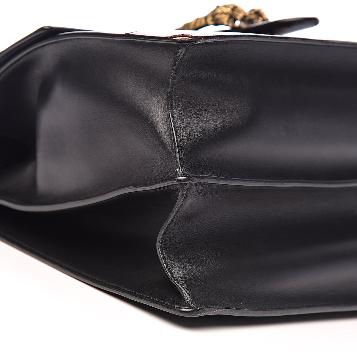 Calfskin Bamboo Web Large Dionysus Top Handle Bag Black Bright Evergreen Hibiscus Red