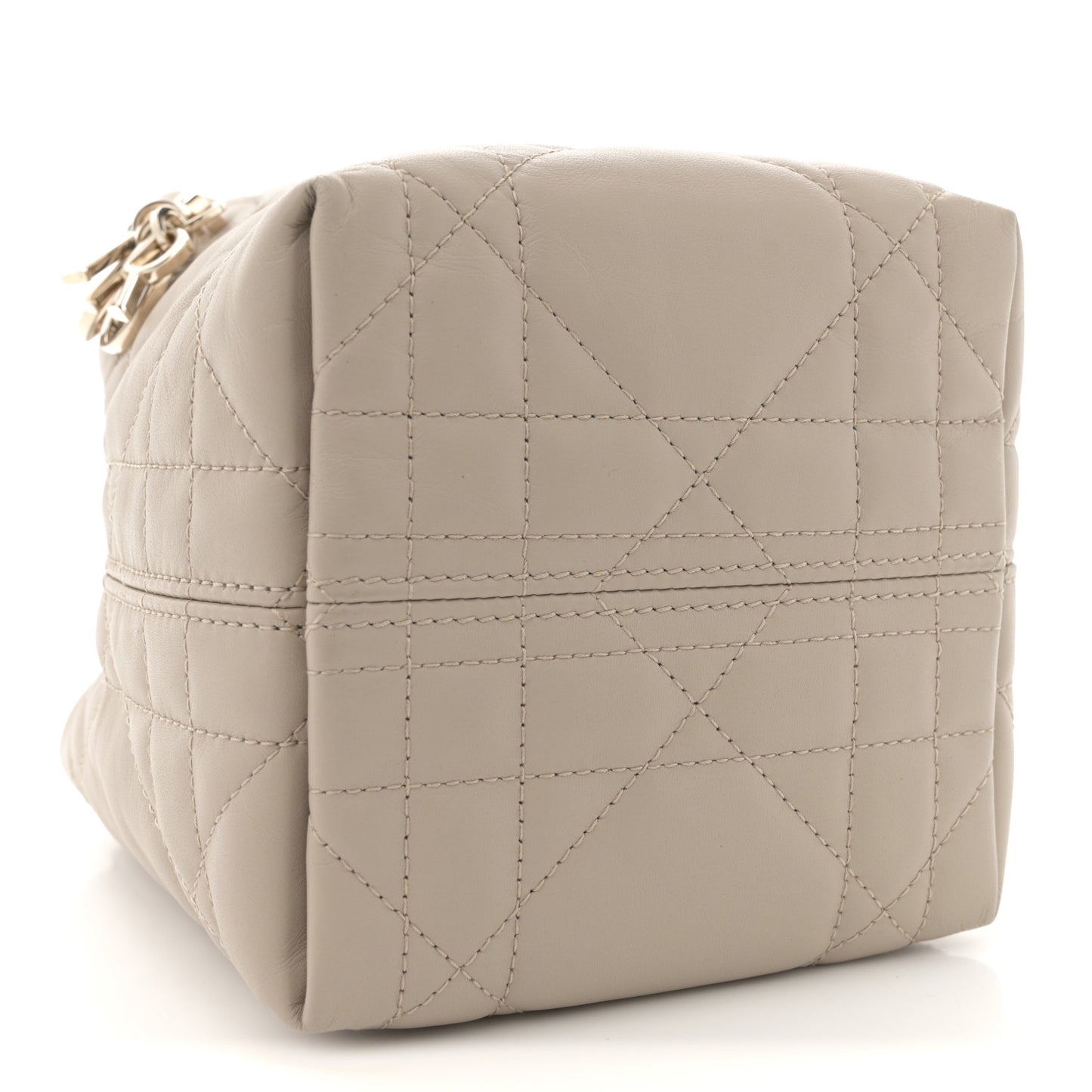 Calfskin Macrocannage Nano Toujours Vertical Tote Powder Beige