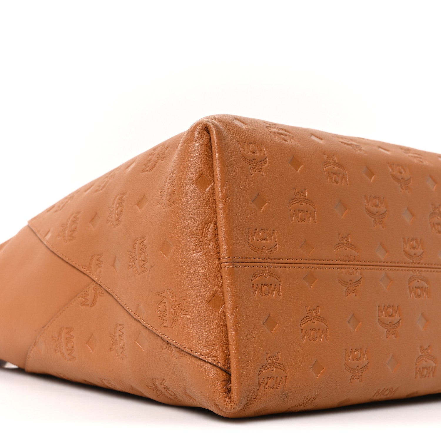MCM Calfskin Ottomar Monogram Large Klara Hobo Cognac 1785020
