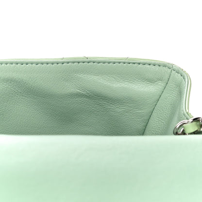 Chanel Patent Quilted Clutch With Chain Flap Light Green 14 of 14