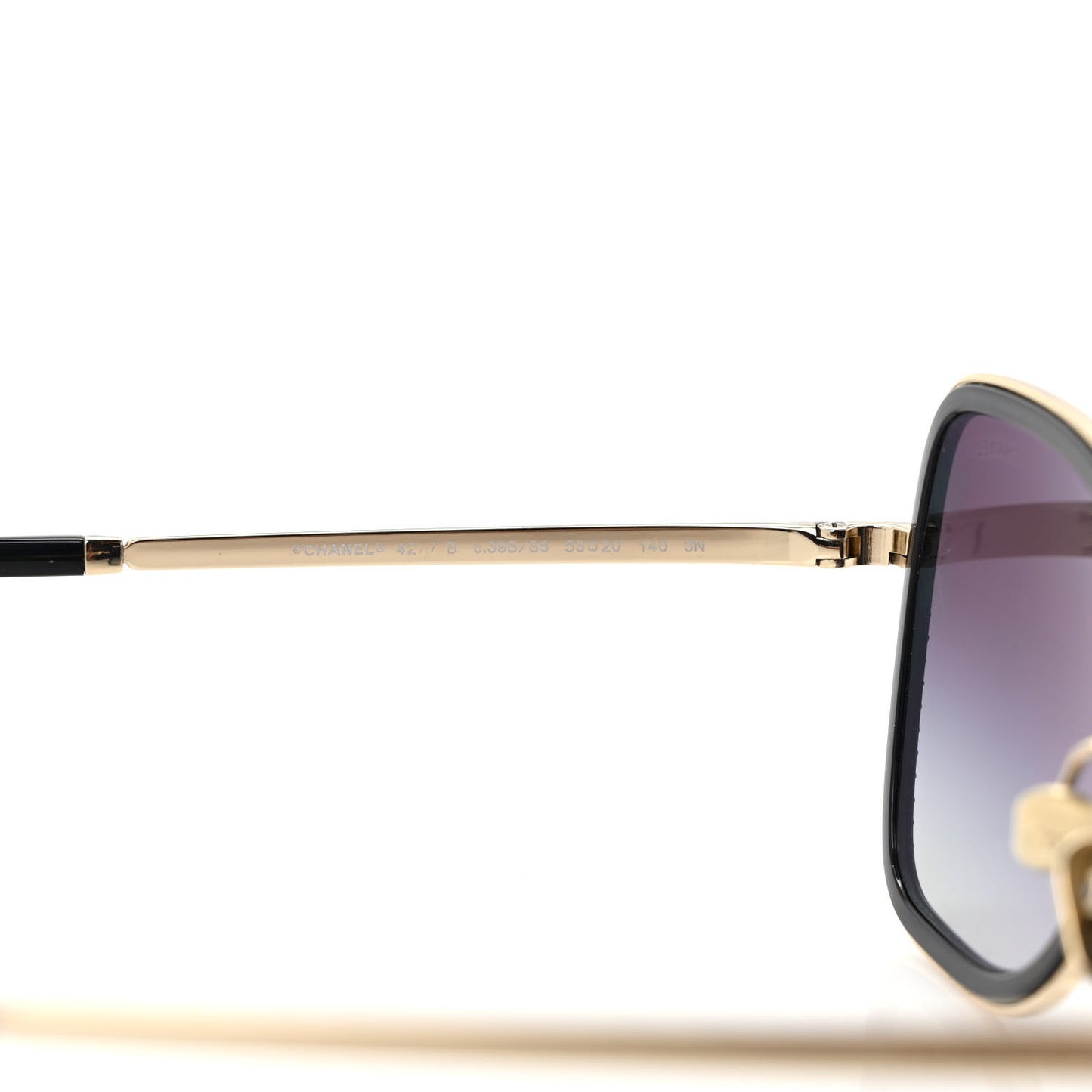 Square Frame Sequin Sunglasses 4277-B Gold Black