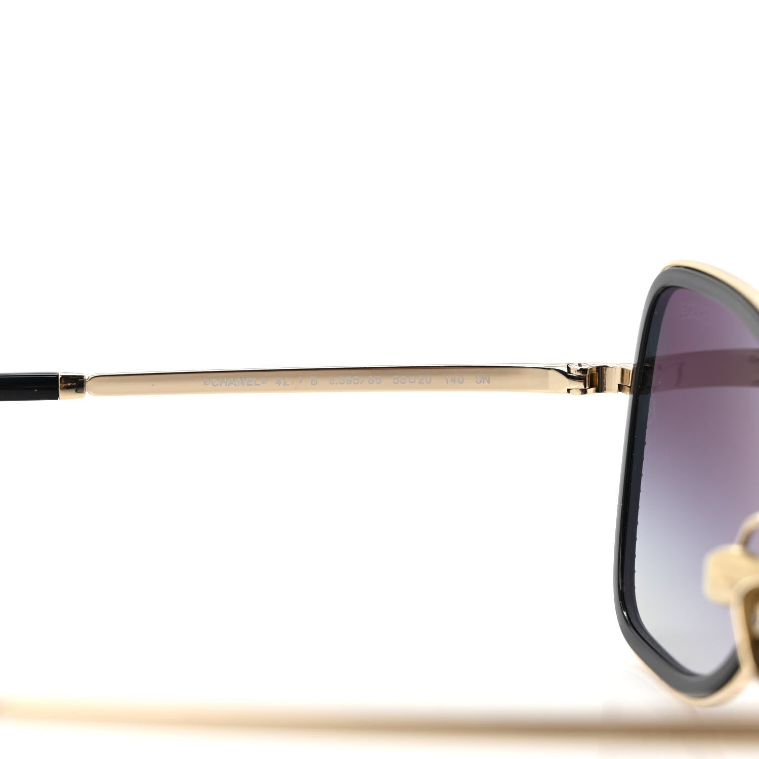 Chanel Square Frame Sequin Sunglasses 4277-B Gold Black 5 of 7
