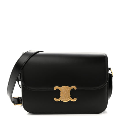 Celine Shiny Calfskin Medium Triomphe Black 1 of 9