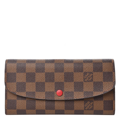 Louis Vuitton Damier Ebene Emilie Wallet Red 1 of 8