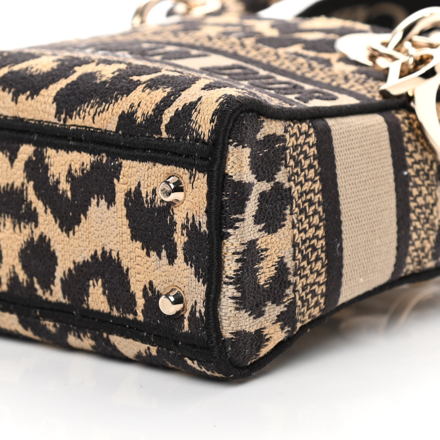 Christian Dior Canvas Mini Mizza Embroidered Lady D-Lite Beige Multicolor 10 of 14