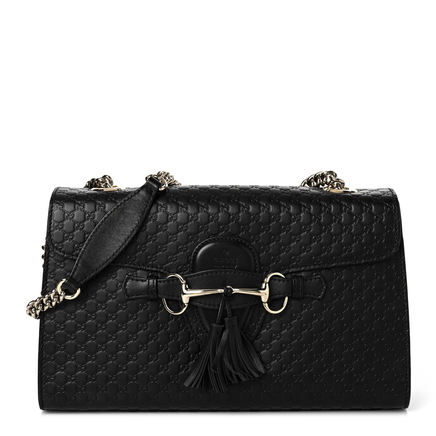 Gucci Microguccissima Medium Emily Chain Shoulder Bag Black 1 of 9