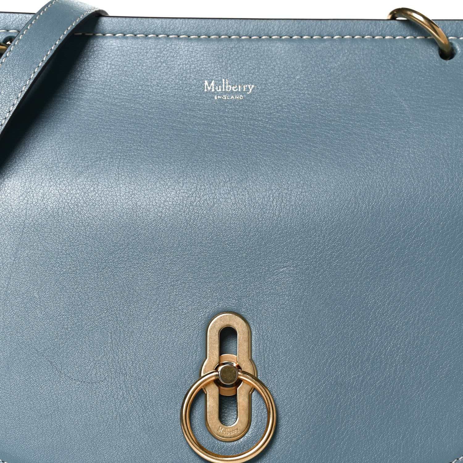 Mulberry Silky Calfskin Amberley Satchel Blue 7 of 14