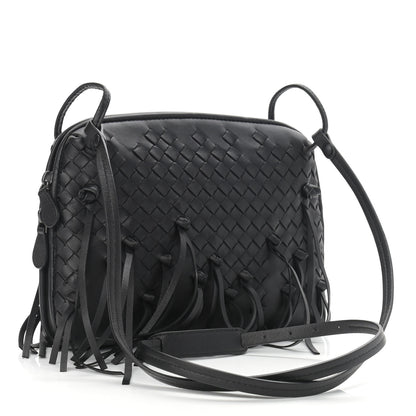 Bottega Veneta Nappa Intrecciato Fringe Nodini Crossbody Messenger Black 3 of 10