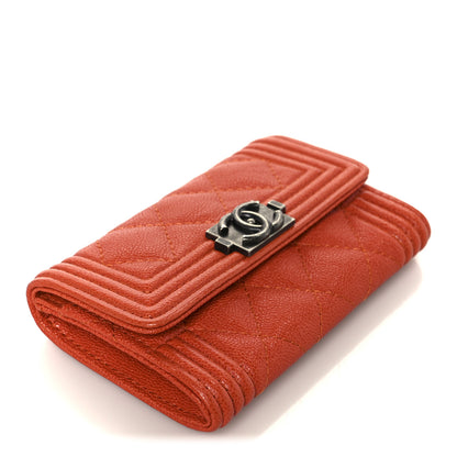 Chanel Caviar Quilted Boy Flap Card Holder Orange 4 of 10