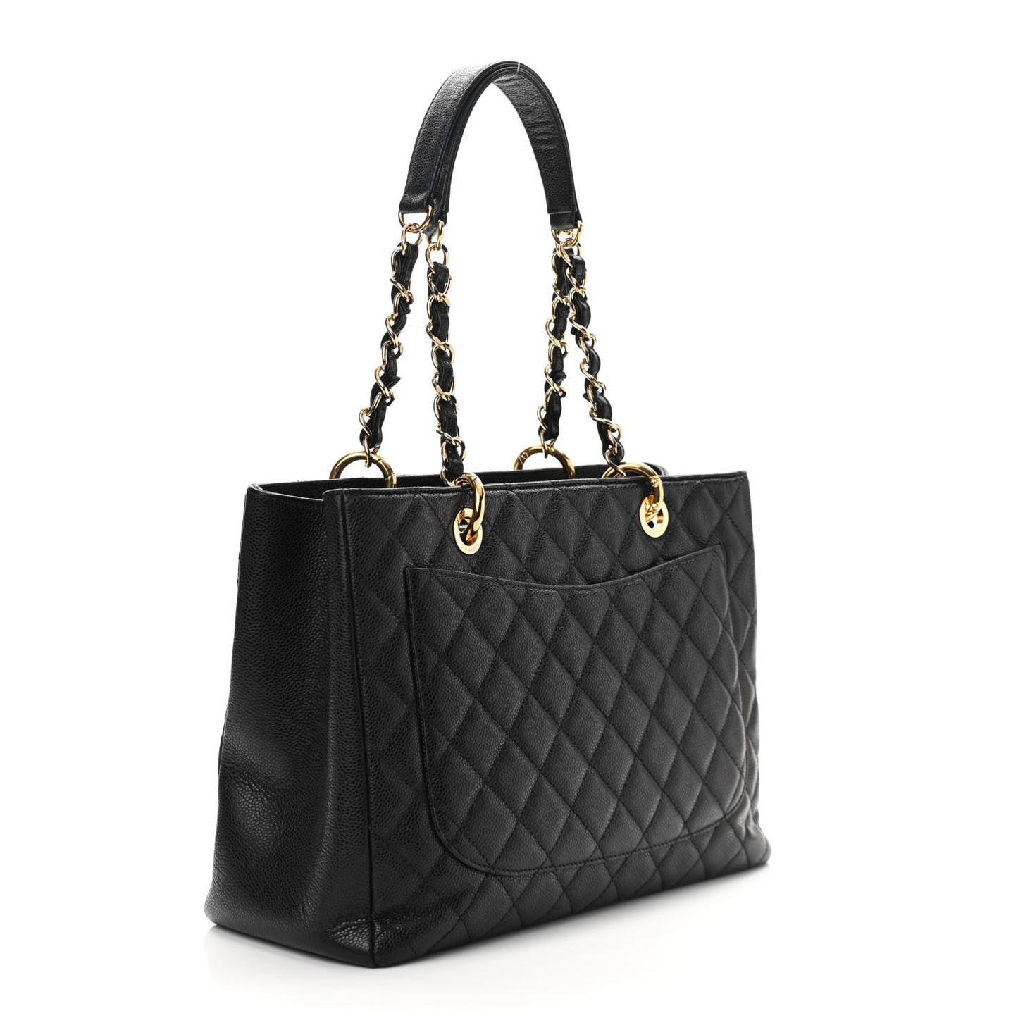 Caviar Quilted Grand Shopping Tote GST Black