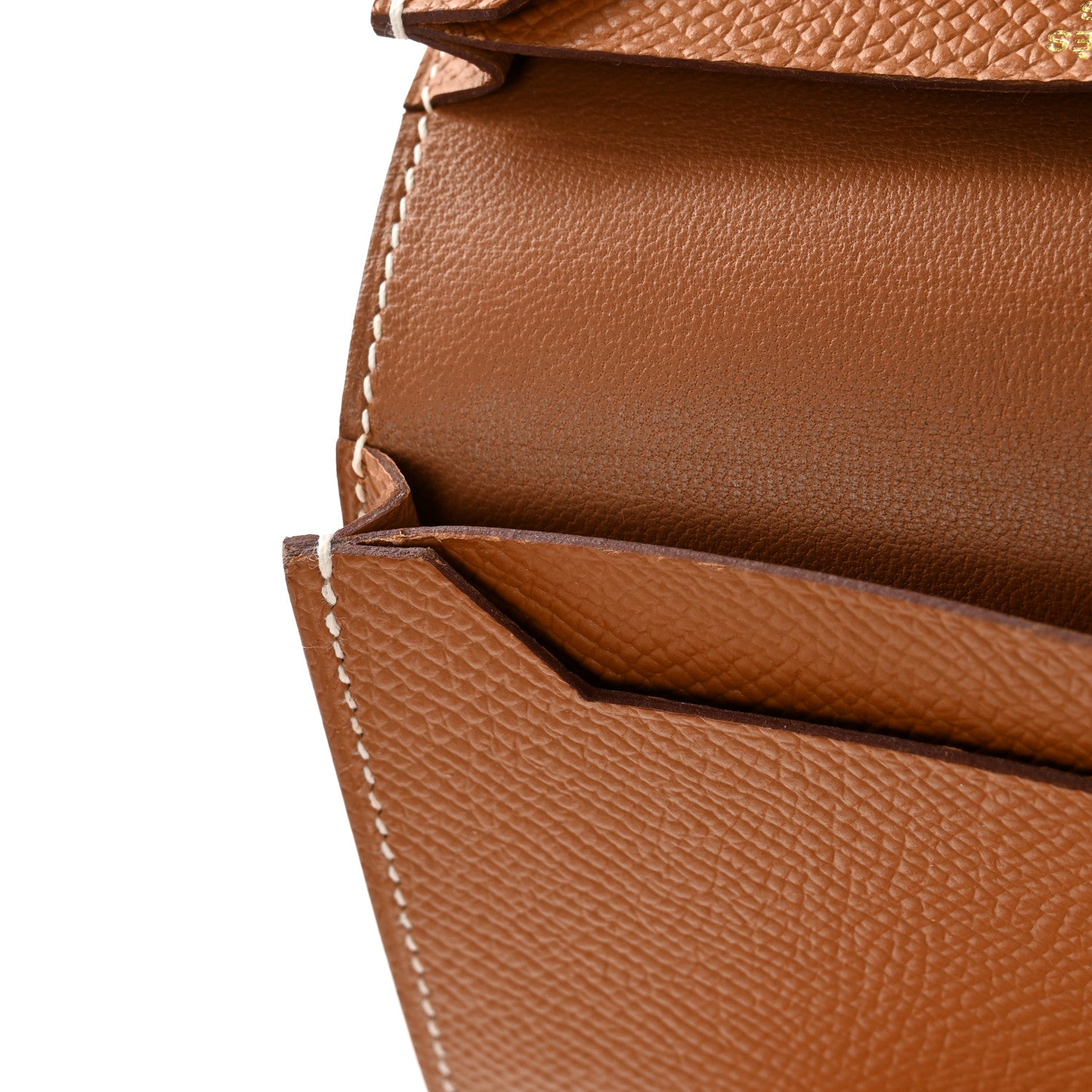 Hermes Epsom Bearn Card Holder Wallet Gold 10 of 11