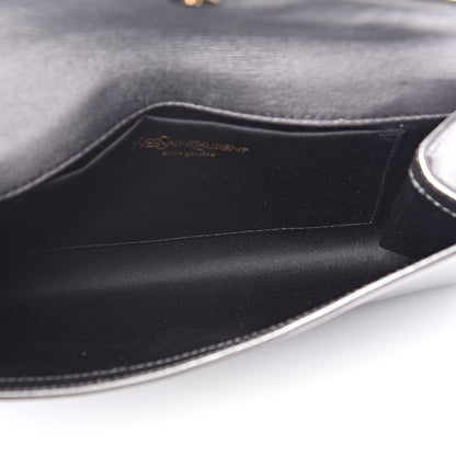 Saint Laurent Metallic Calfskin Y-Mail Clutch Silver 5 of 9
