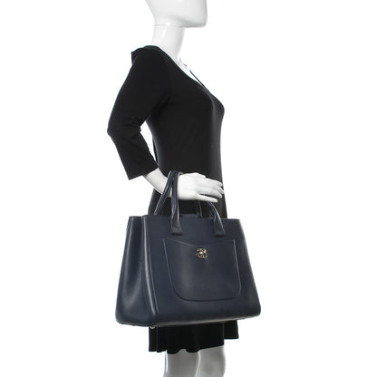 Chanel Grained Calfskin Medium Neo Executive Shopper Tote Dark Blue 2 of 14