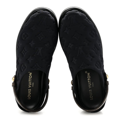 Louis Vuitton Nylon Embossed Monogram Aspen Platform Clog Mules 39.5 Black 2 of 11