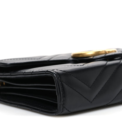 Gucci Calfskin Matelasse GG Marmont Chain Wallet Black 9 of 11