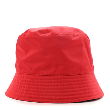 Prada Re-Nylon Metal Triangle Logo Womens Bucket Hat M Rosso 2 of 7