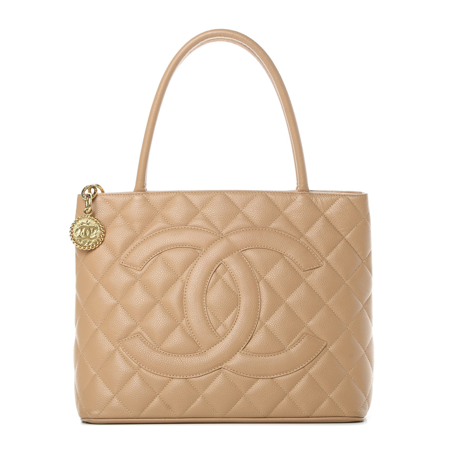 Chanel Caviar Quilted Medallion Tote Beige 1 of 12