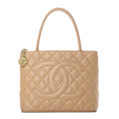 Chanel Caviar Quilted Medallion Tote Beige 1 of 12