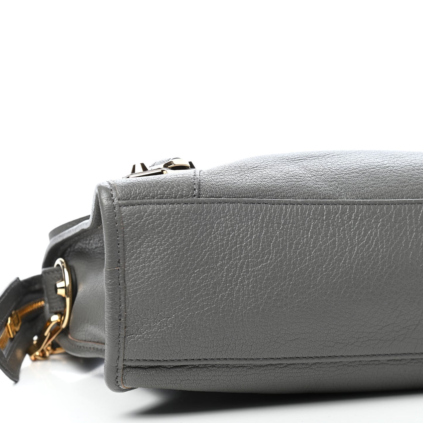 Chevre Gold Metallic Edge Hardware S City Gris Acier