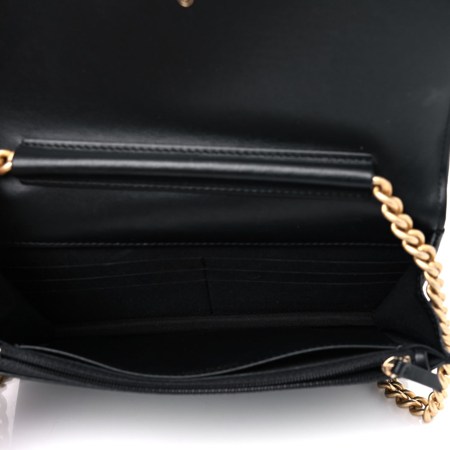 Caviar Quilted Boy Wallet On Chain WOC Black