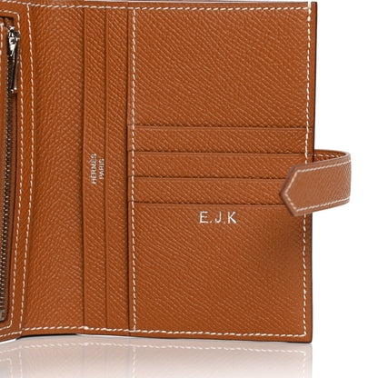 Hermes Epsom Bearn Compact Wallet Gold 6 of 7