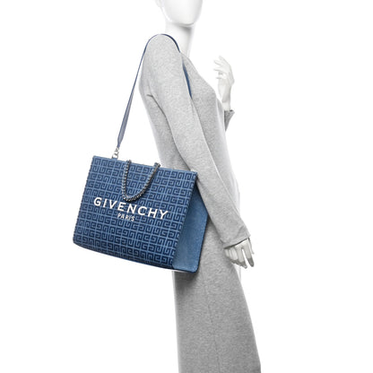 Givenchy Denim 4G Medium Chain Tote Blue 2 of 12