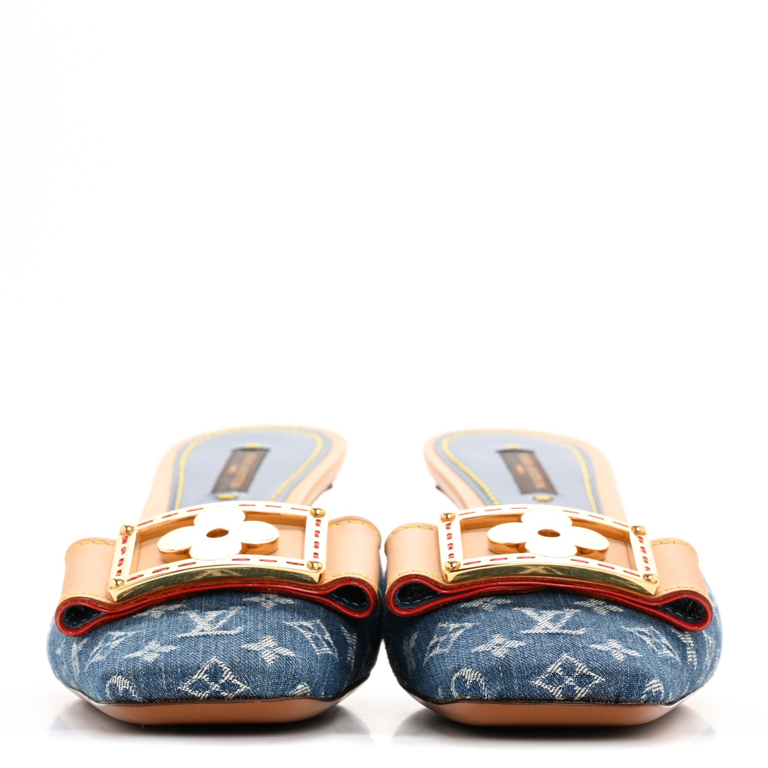 Louis Vuitton Denim Monogram Ginger Mules Natural 3 of 10