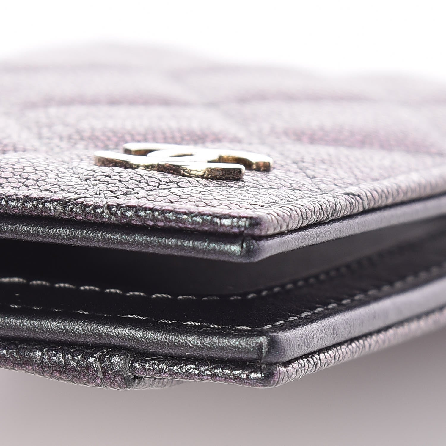 Chanel Iridescent Caviar Quilted Card Holder Wallet Black 8 of 12
