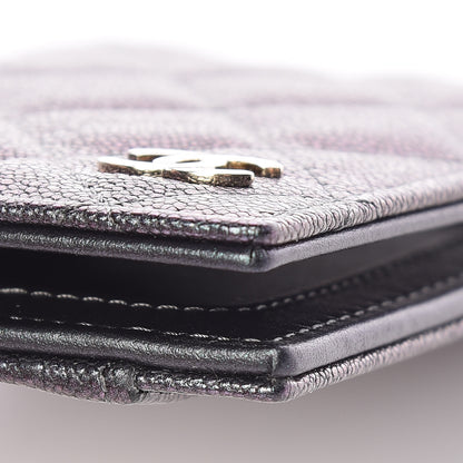Chanel Iridescent Caviar Quilted Card Holder Wallet Black 8 of 12