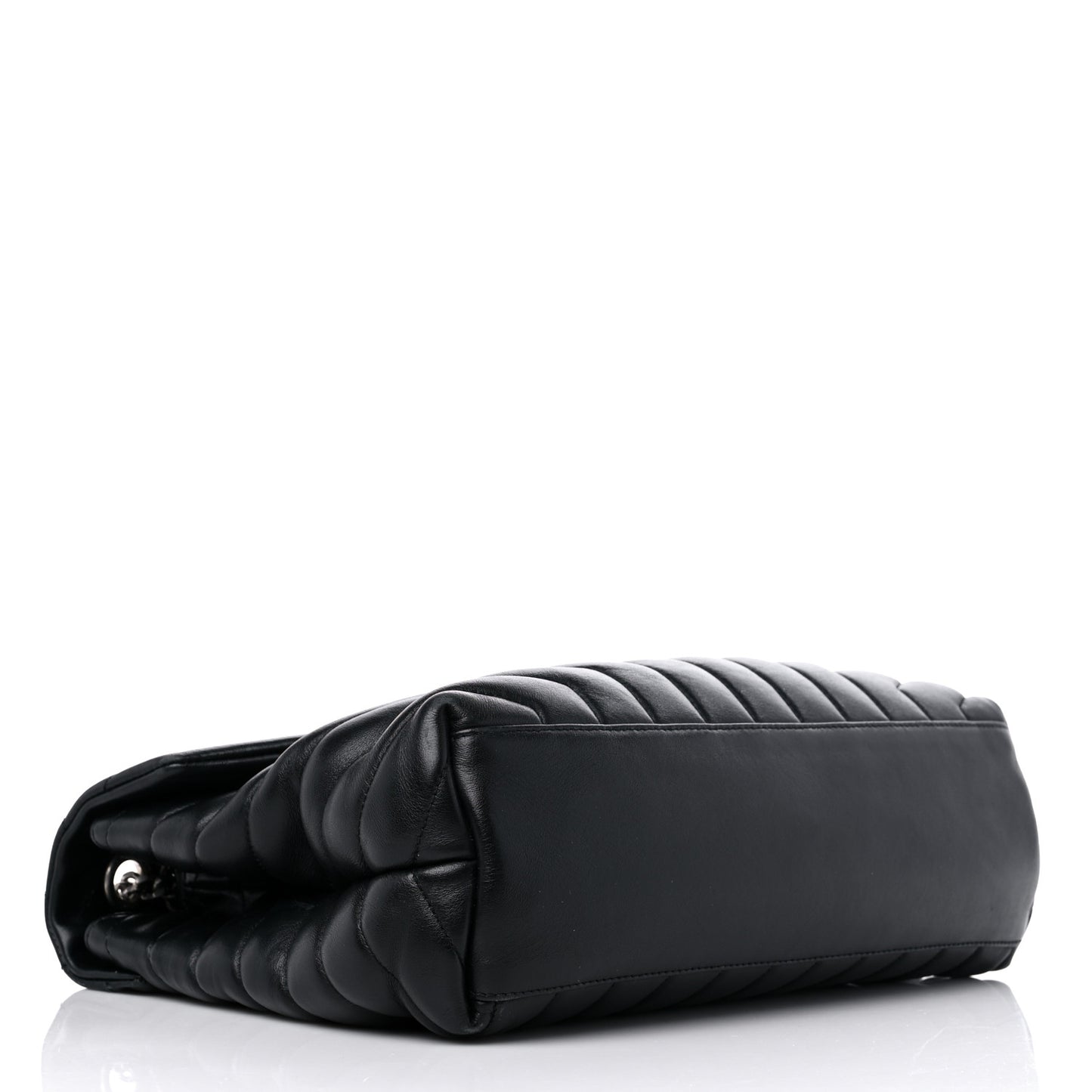 Calfskin Y Quilted Monogram Medium Loulou Chain Satchel Black