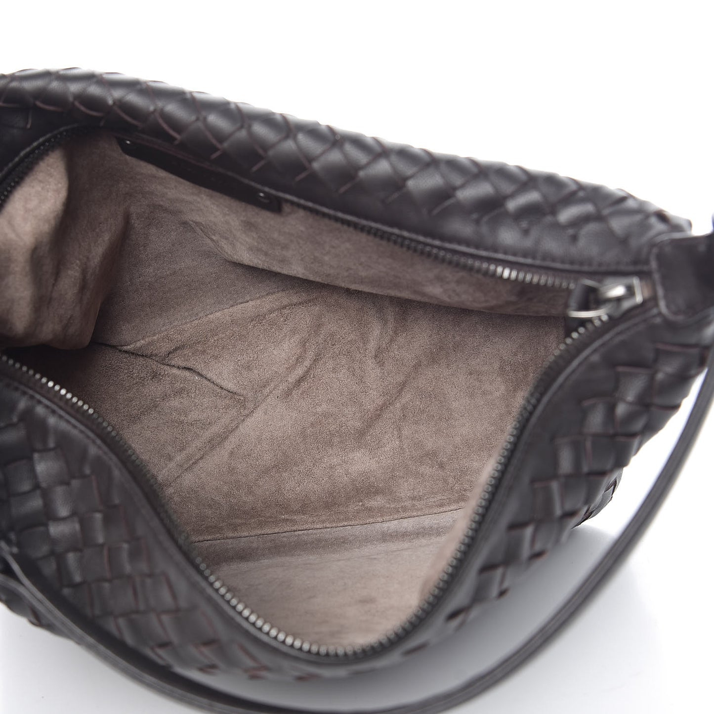 Nappa Intrecciato Small Shoulder Bag Ebano