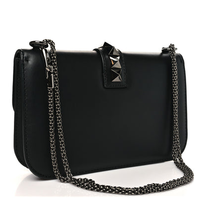 Valentino Garavani Vitello Medium Glam Lock Rockstud Flap Black 3 of 9