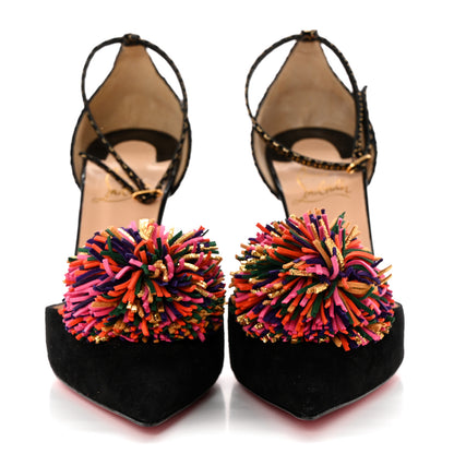 Christian Louboutin Veau Velours Tsarou 100 Pumps 38.5 Black Multicolor 2 of 13