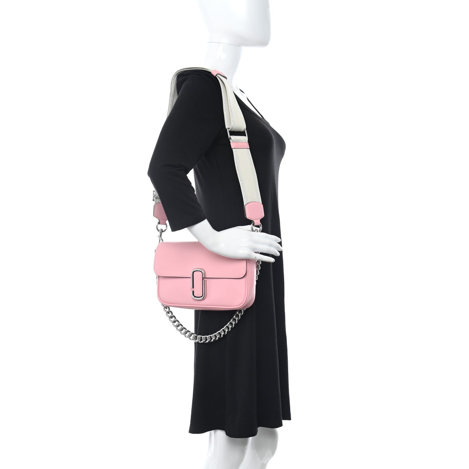 Marc Jacobs Calfskin The J Marc Shoulder Bag Quartz Pink 2 of 10