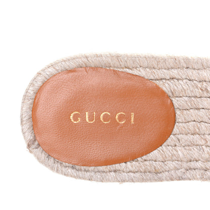 Gucci Nappa Matelasse GG Marmont Espadrille Slide Sandals 39 Cognac 9 of 11