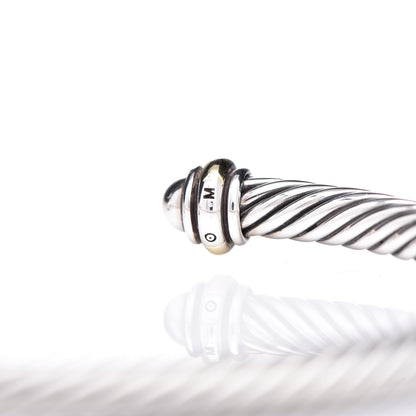 David Yurman Sterling Silver 18K Yellow Gold 4mm Cable Classics Bracelet 5 of 5