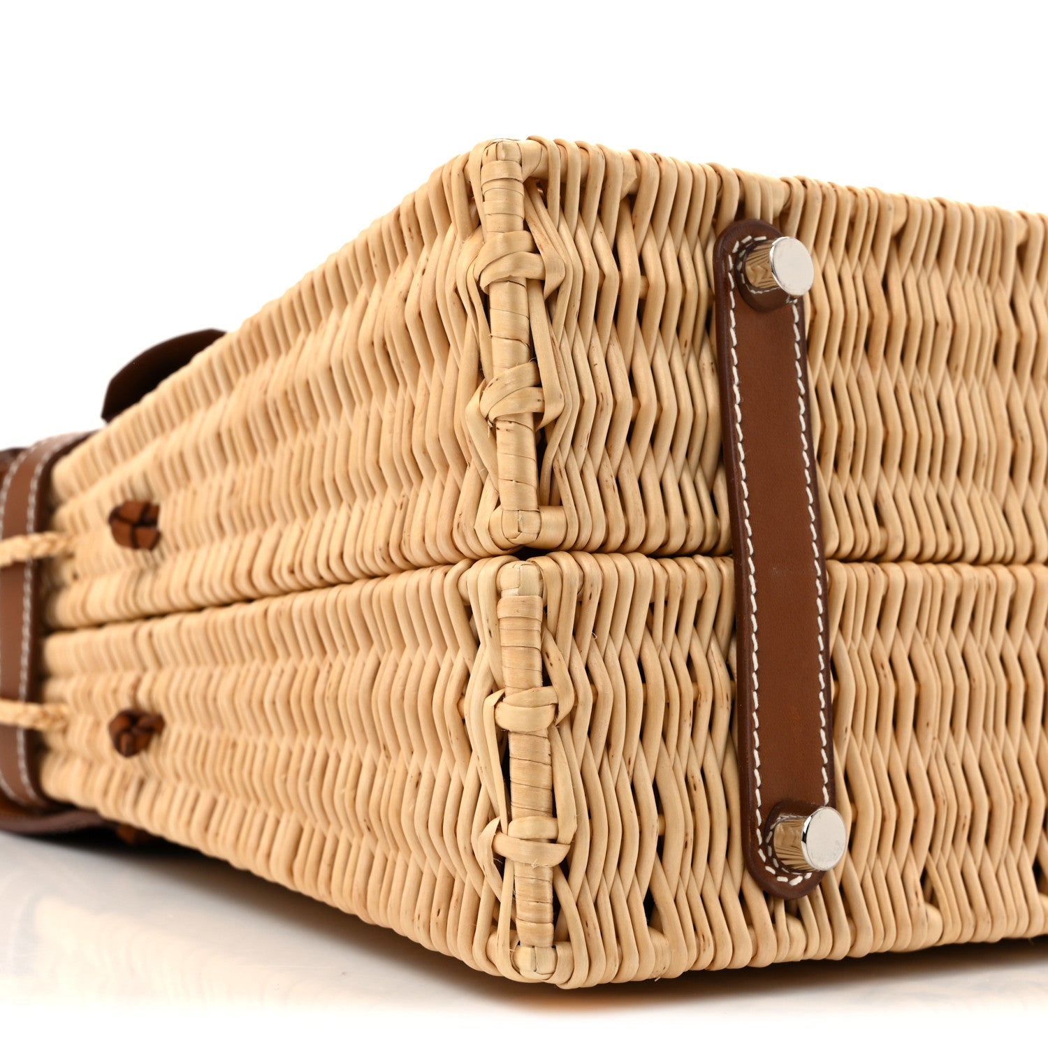Hermes Wicker Swift Picnic Kelly 35 Naturel Gold 9 of 14
