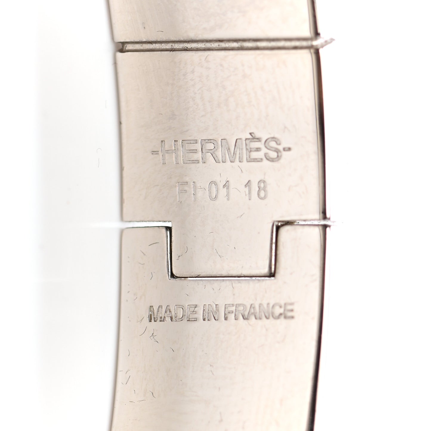 Enamel Charniere Uni Narrow Hinged Bracelet S White