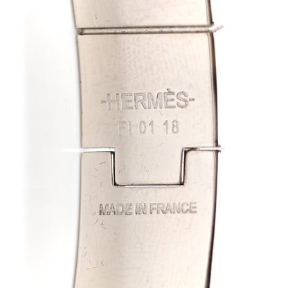 Hermes Enamel Charniere Uni Narrow Hinged Bracelet S White 4 of 4