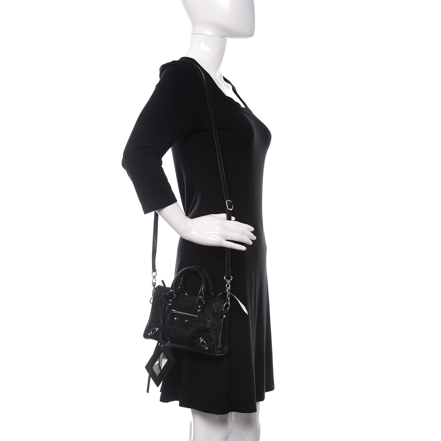 Agneau Classic Silver Hardware Nano City Black