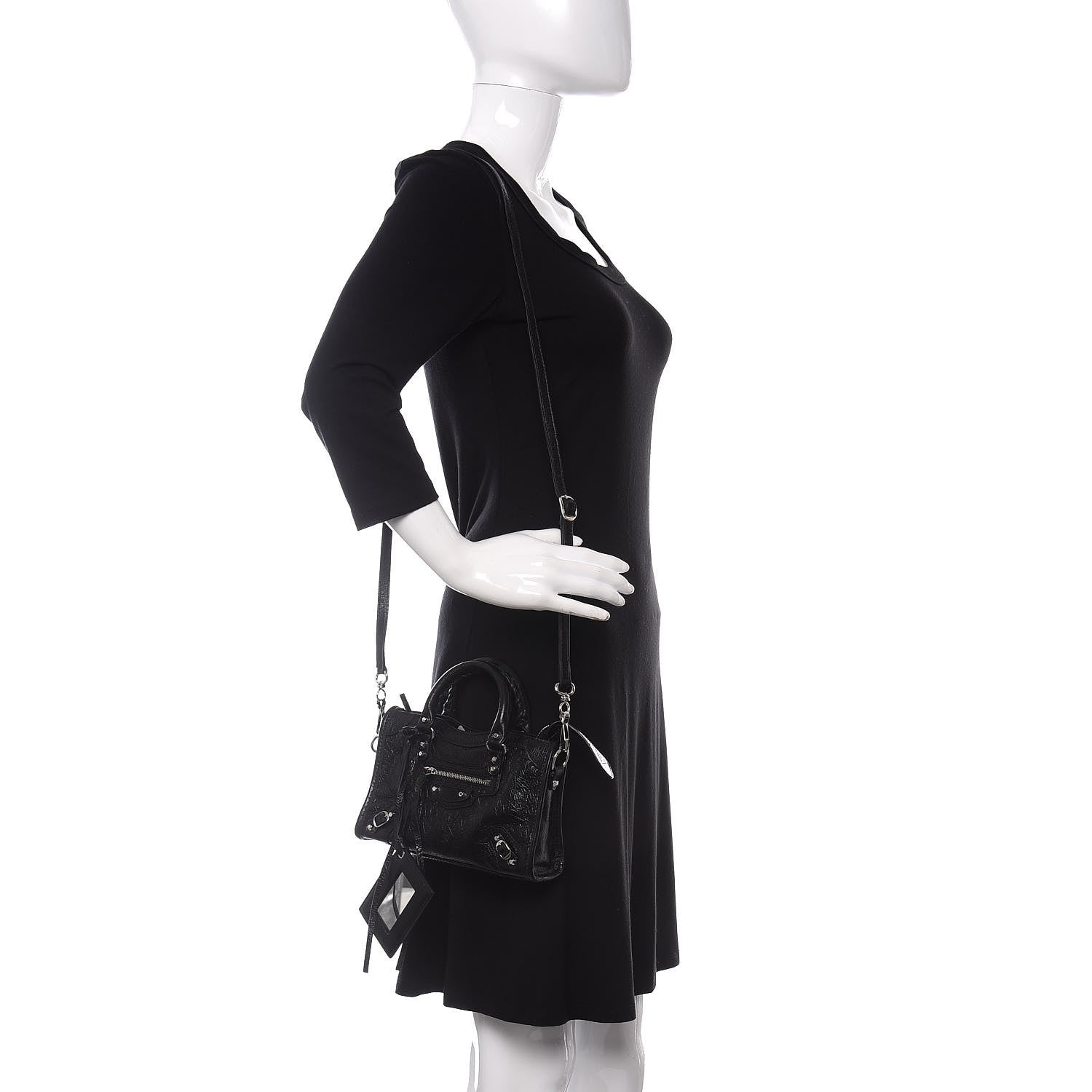 Balenciaga Agneau Classic Silver Hardware Nano City Black 3 of 10