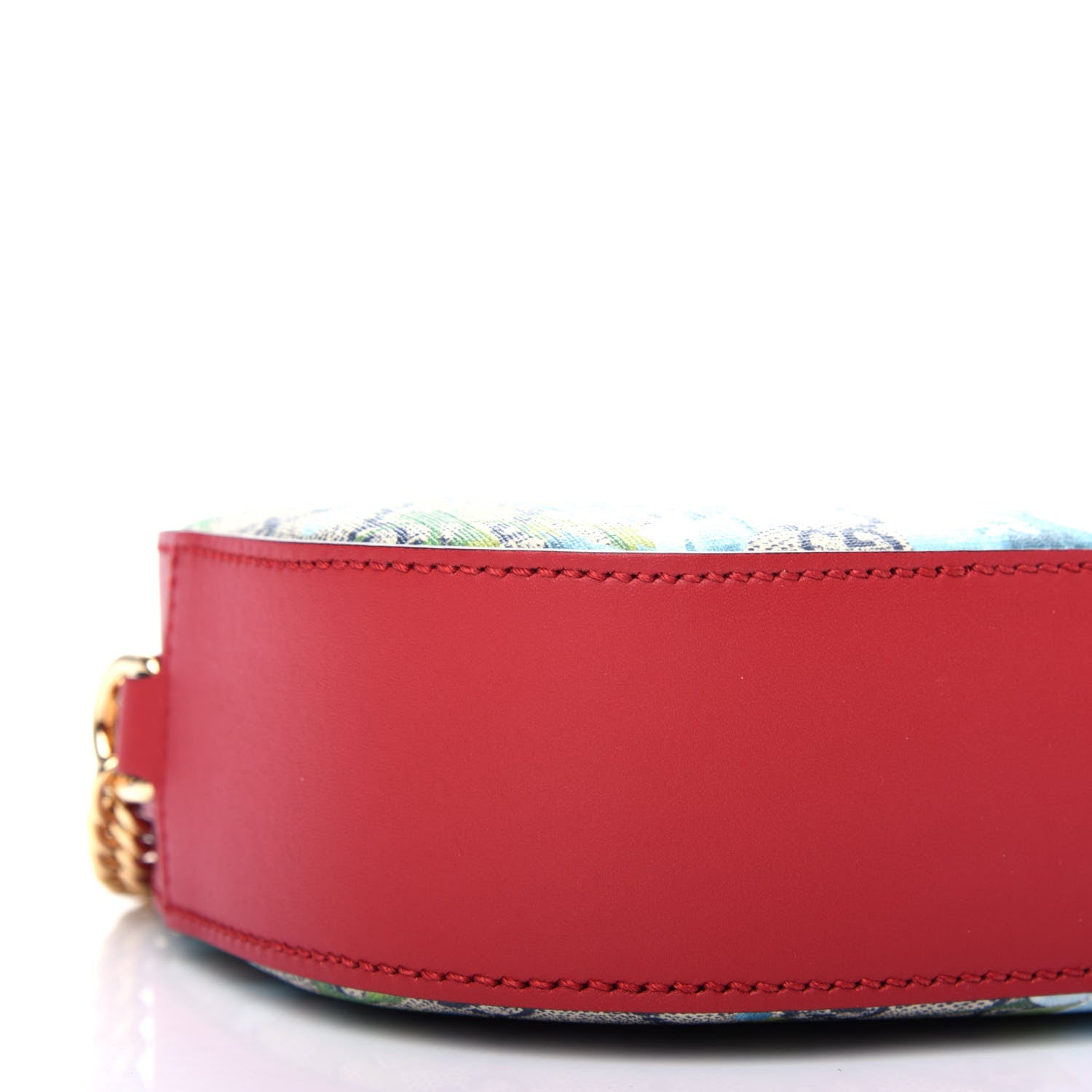 Gucci GG Supreme Monogram Blooms Mini Chain Shoulder Bag Beige Blue Navy Hibiscus Red 9 of 13