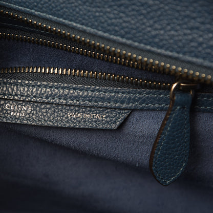 Celine Drummed Calfskin Micro Luggage Petrol 6 of 15