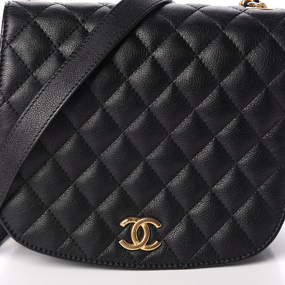 Chanel Grained Calfskin Quilted Messenger Flap Black 7 of 9