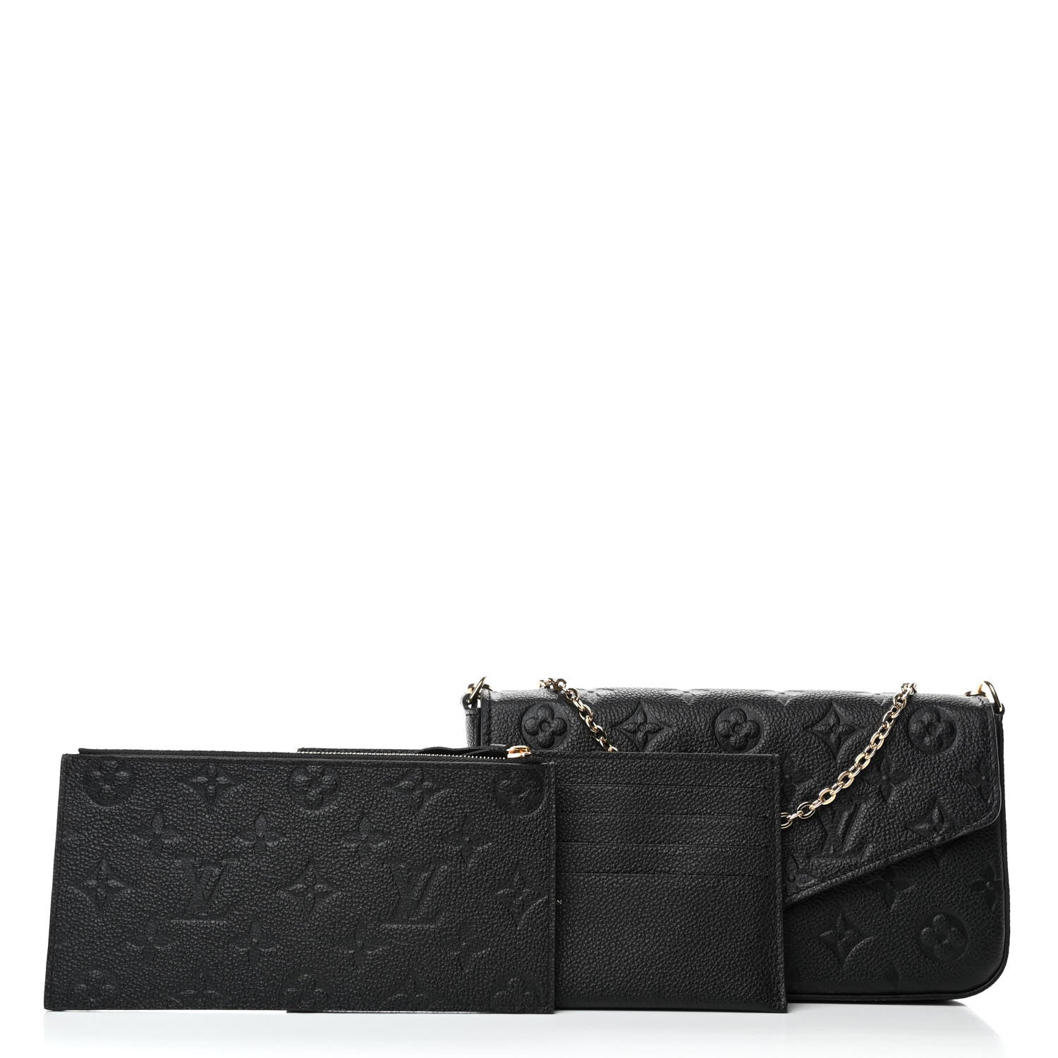 Louis Vuitton Empreinte Pochette Felicie Chain Wallet Black 2 of 5