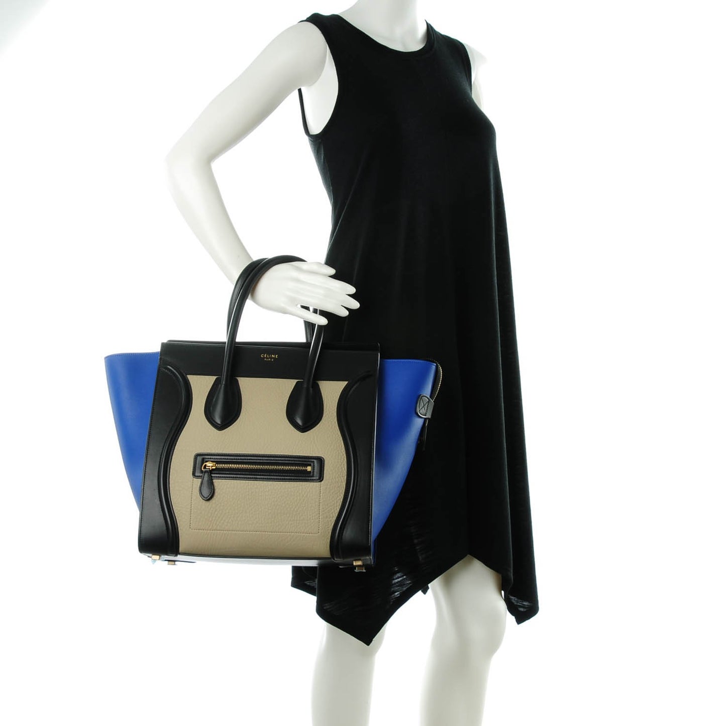 Elephant Calfskin Mini Tri-Color Luggage Beige