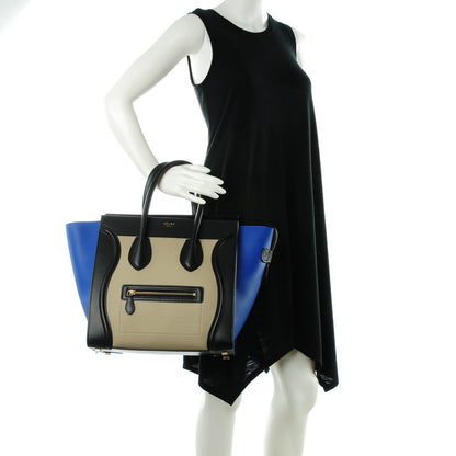 Celine Elephant Calfskin Mini Tri-Color Luggage Beige 2 of 8