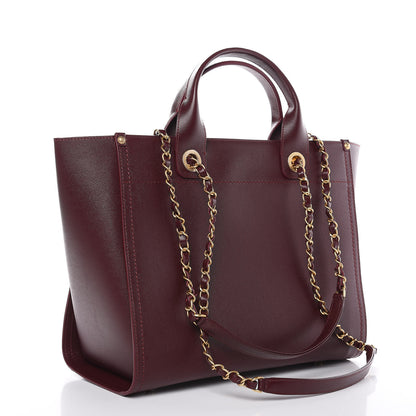 Chanel Caviar Small Studded Deauville Tote Burgundy 4 of 11